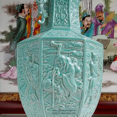 BÌNH MEN NGỌC KHẮC NỔI BÁT TIÊN QUÁ HẢI